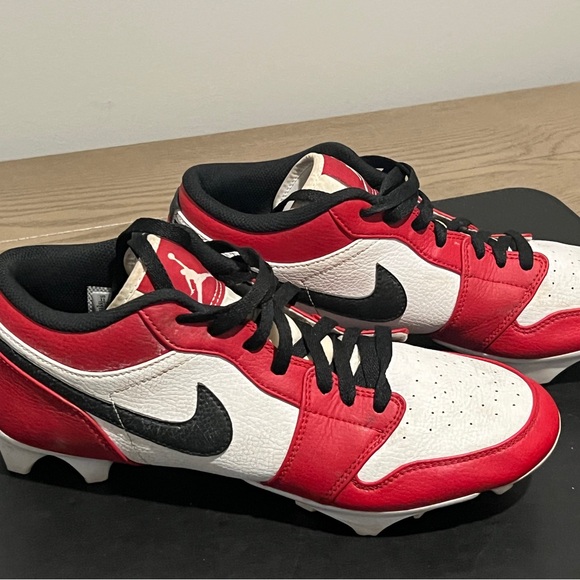Nike Jordan 1 Vapor Edge Football Cleats Red and White